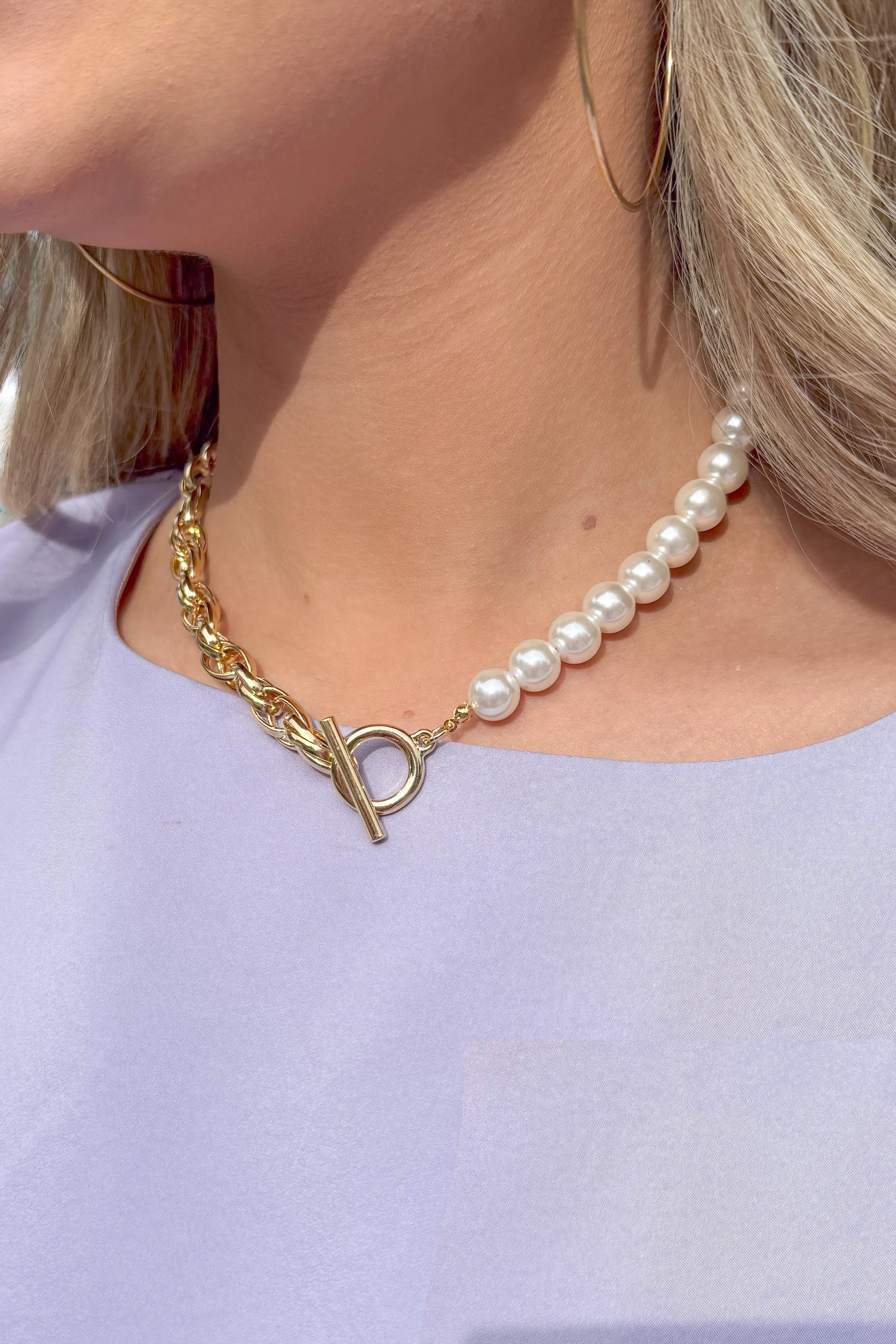 Just Like That Pearl Chain Necklace