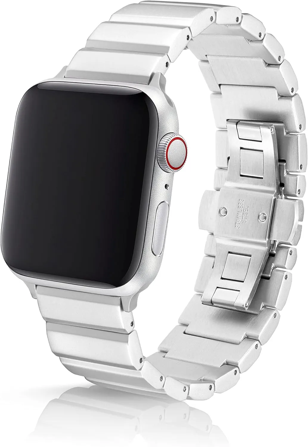 JUUK 46mm Ligero LT watch band made for the Apple Watch, made with Swiss quality using aircraft grade, hard anodized 6000 series aluminum with a solid stainless steel butterfly deployant buckle