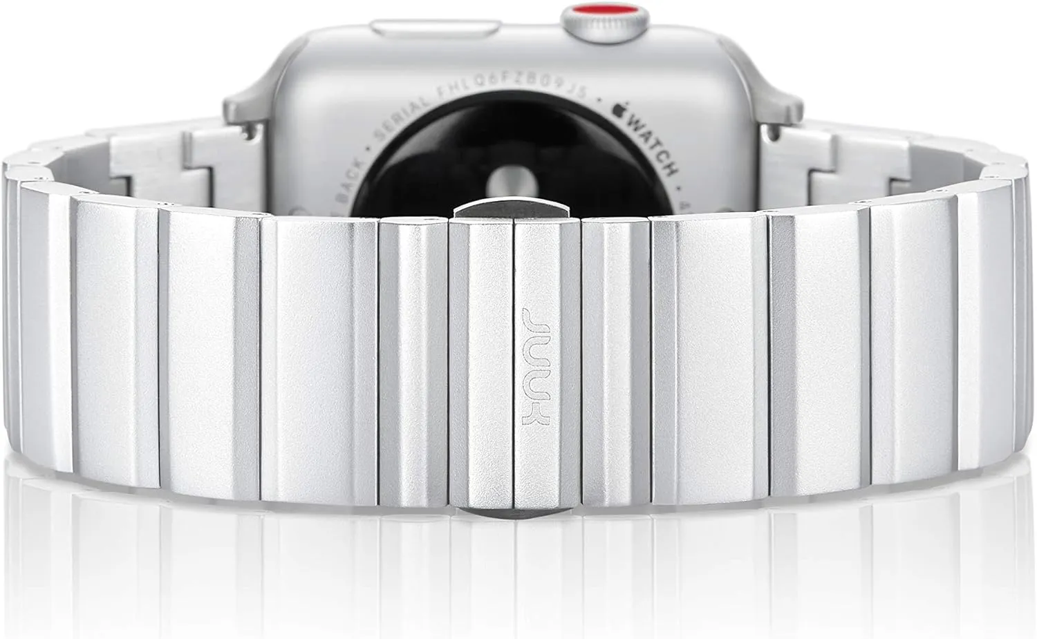 JUUK 46mm Ligero LT watch band made for the Apple Watch, made with Swiss quality using aircraft grade, hard anodized 6000 series aluminum with a solid stainless steel butterfly deployant buckle