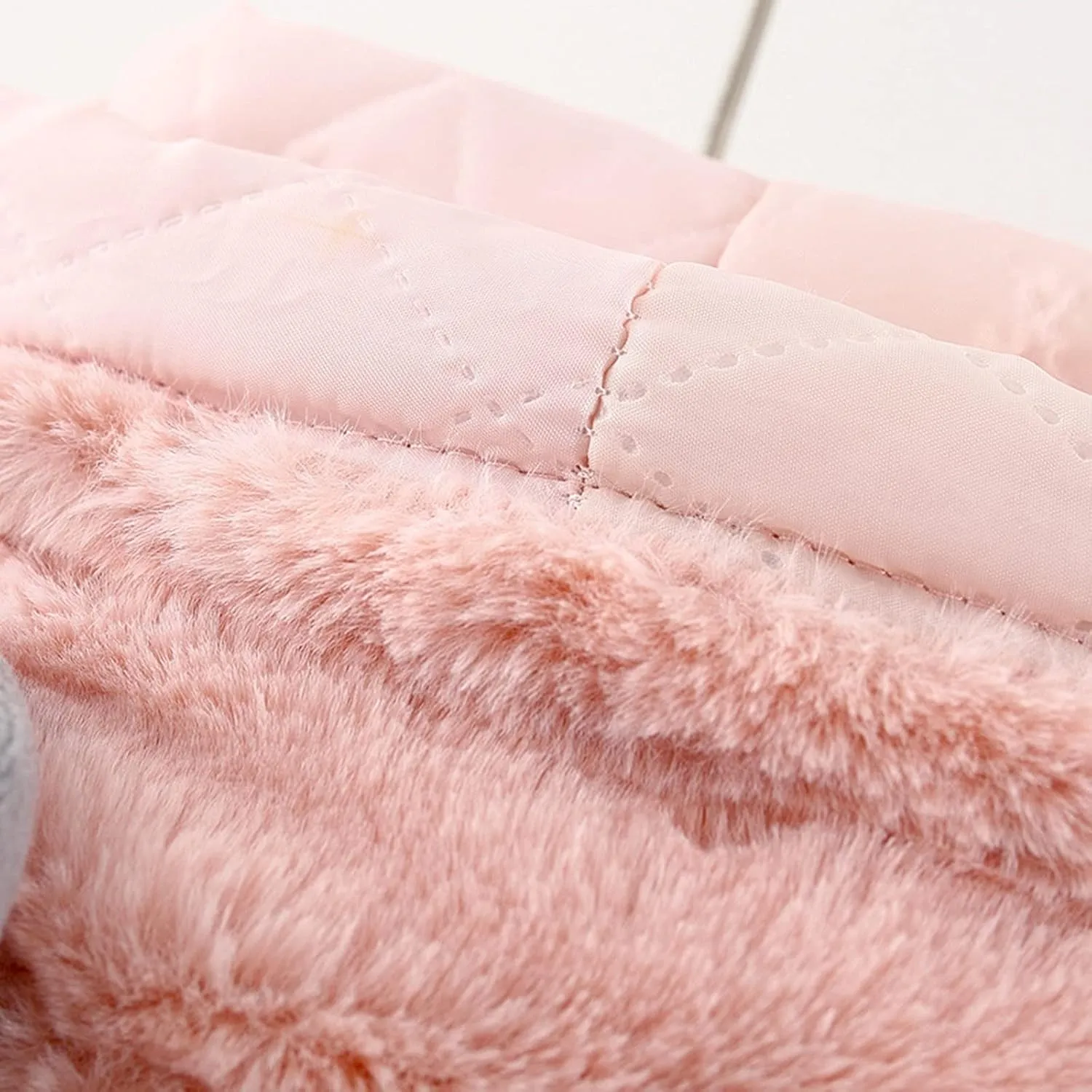 KAGAYD Bbay Girls Winter Fuzzy Coat Toddler Long Sleeve Thicken Wool Warm Windproof Outerwear with Bag