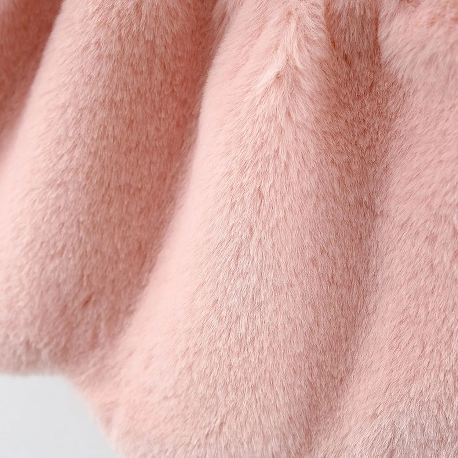 KAGAYD Bbay Girls Winter Fuzzy Coat Toddler Long Sleeve Thicken Wool Warm Windproof Outerwear with Bag
