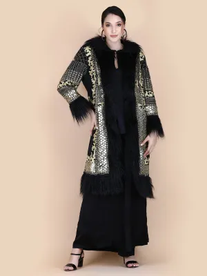 KALI EMBELLISHED  COAT BLACK
