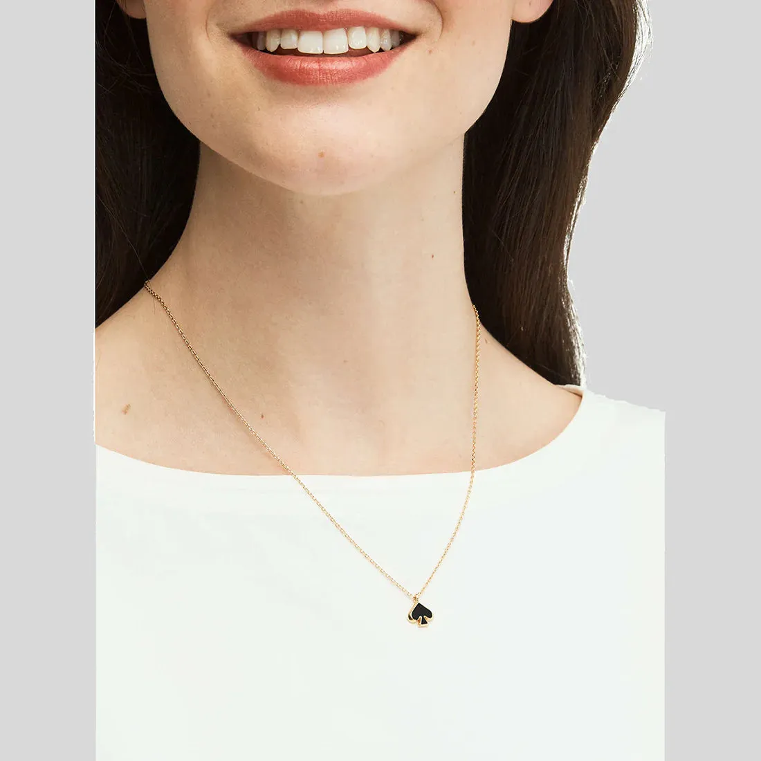 KATE SPADE Everyday Spade Enamel Mini Pendant Black RS-O0RU3073