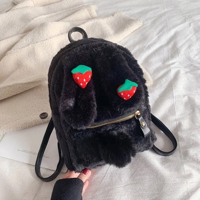 Kawaii Plush Rabbit Ear Backpack