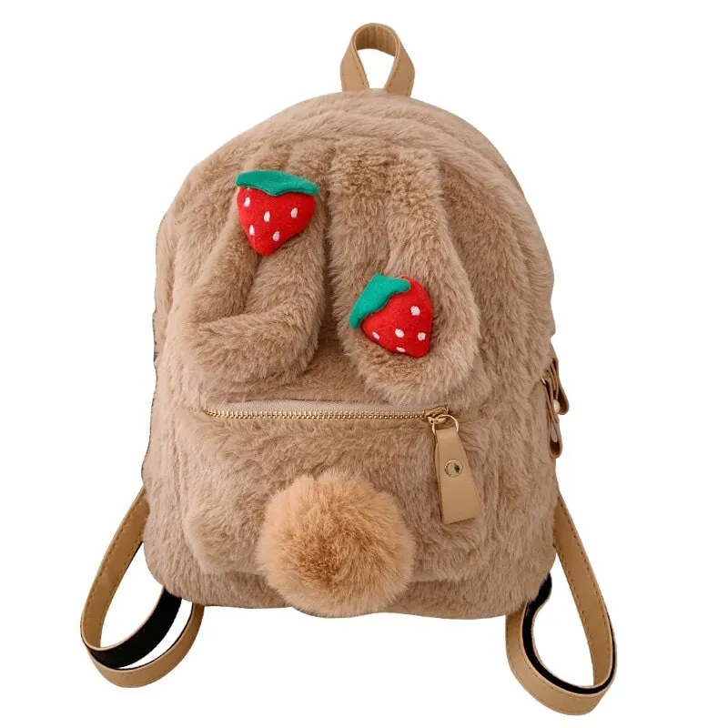 Kawaii Plush Rabbit Ear Backpack