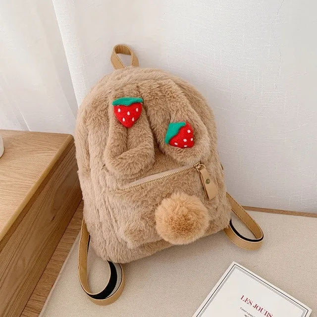 Kawaii Plush Rabbit Ear Backpack