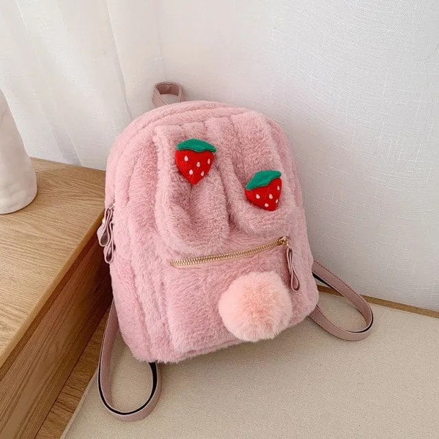 Kawaii Plush Rabbit Ear Backpack