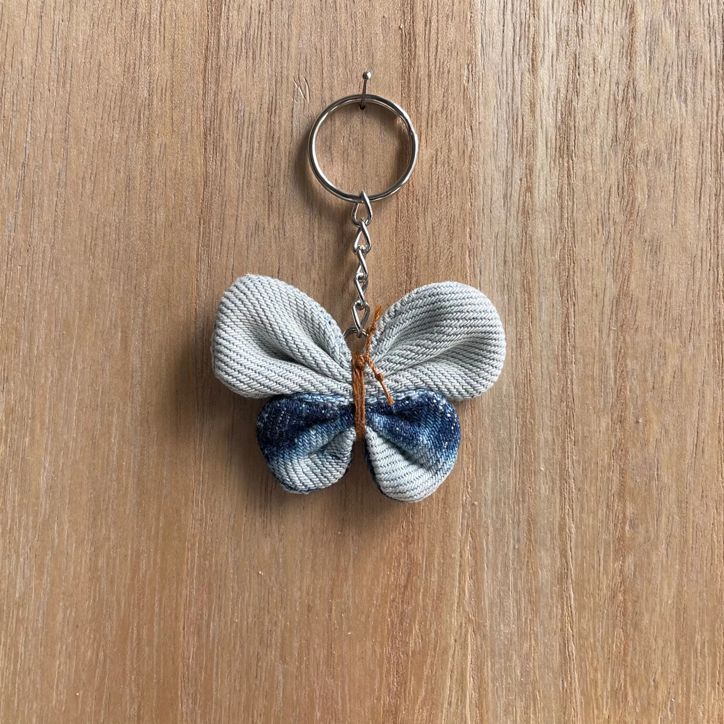Keyring Denim Butterfly