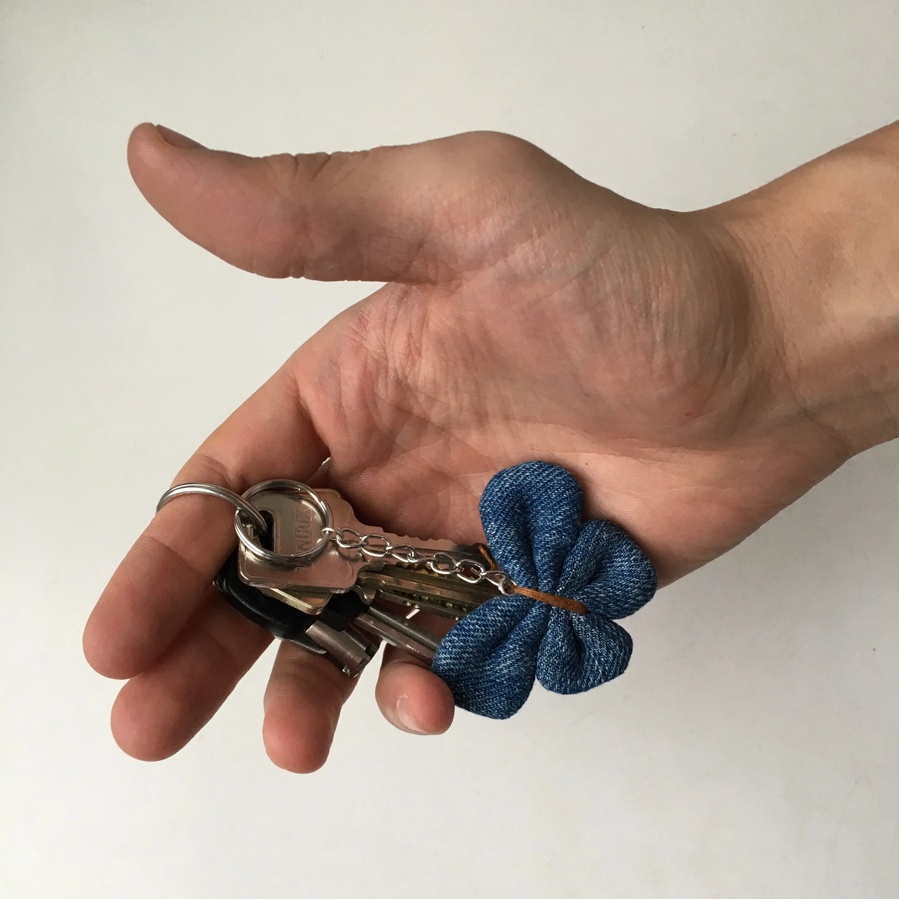 Keyring Denim Butterfly