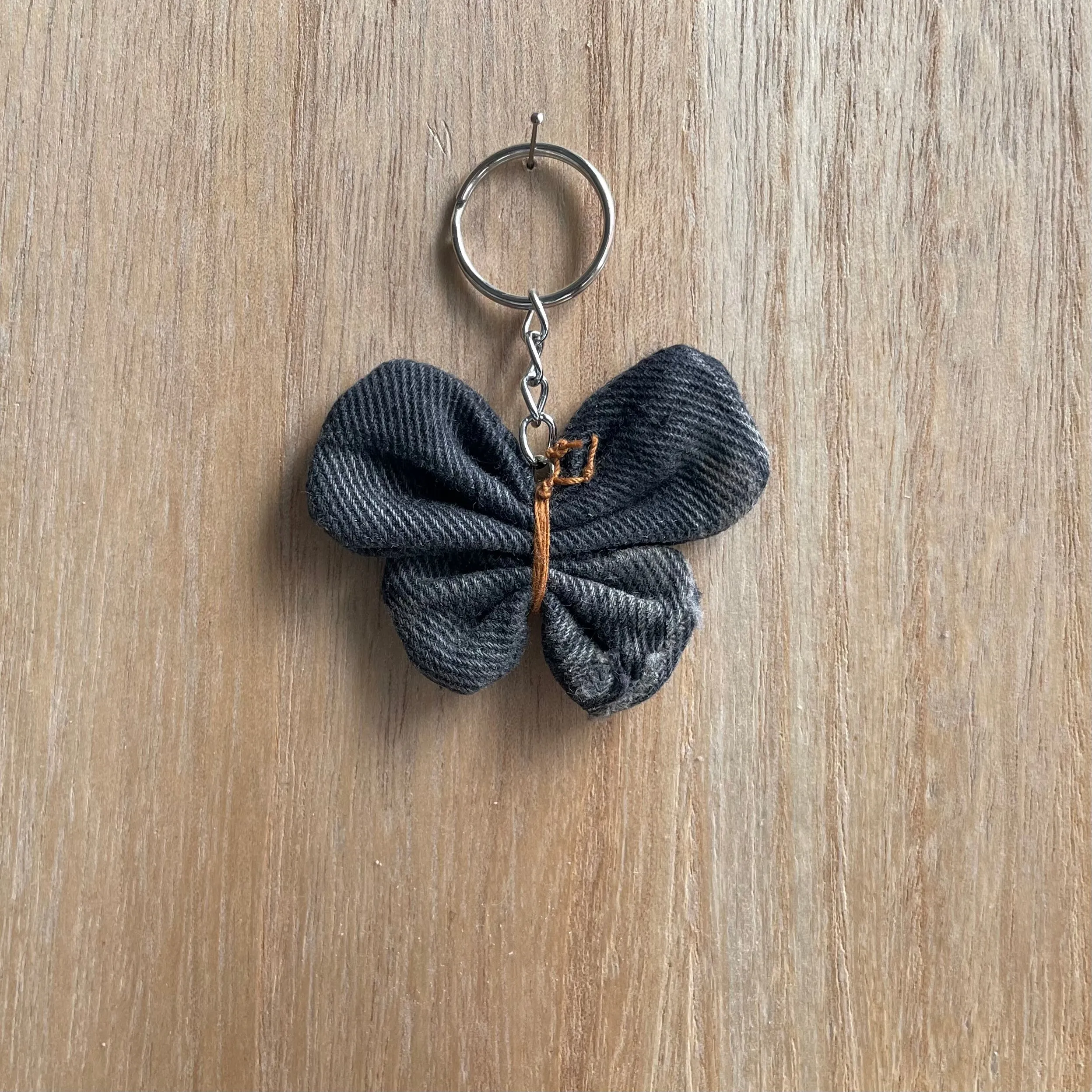 Keyring Denim Butterfly