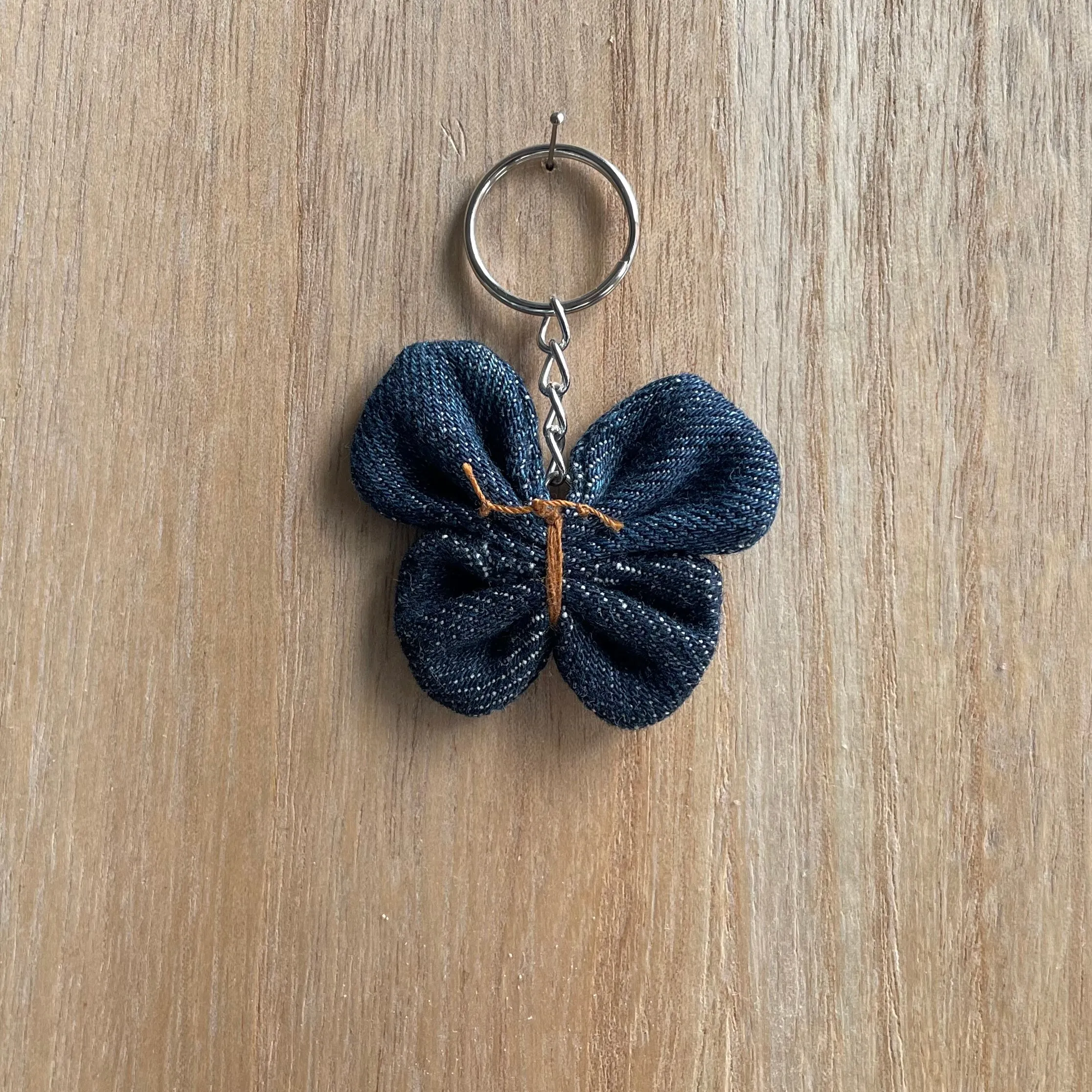 Keyring Denim Butterfly