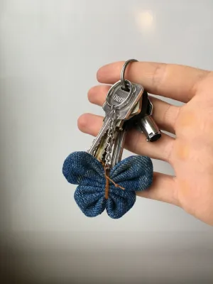 Keyring Denim Butterfly