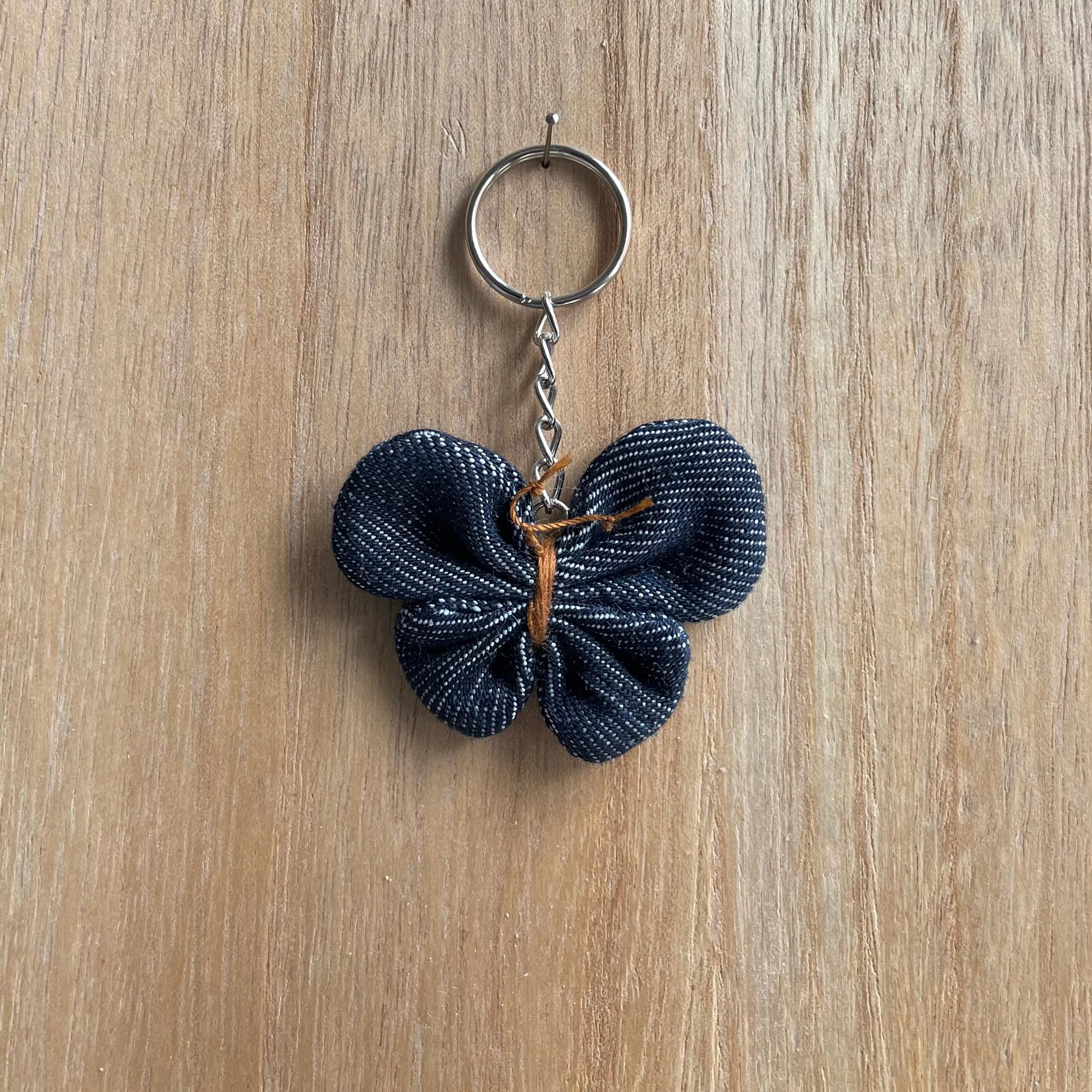 Keyring Denim Butterfly