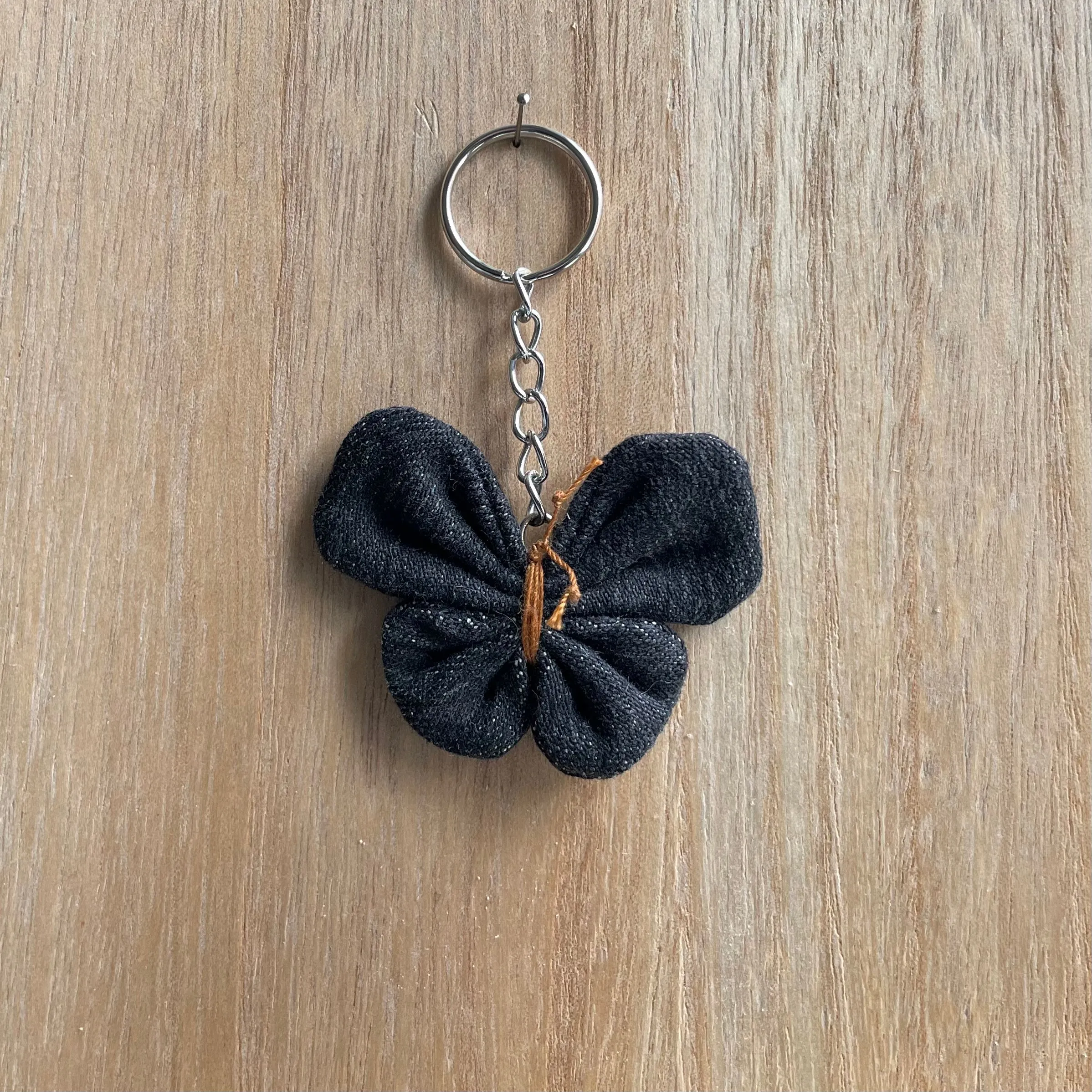 Keyring Denim Butterfly