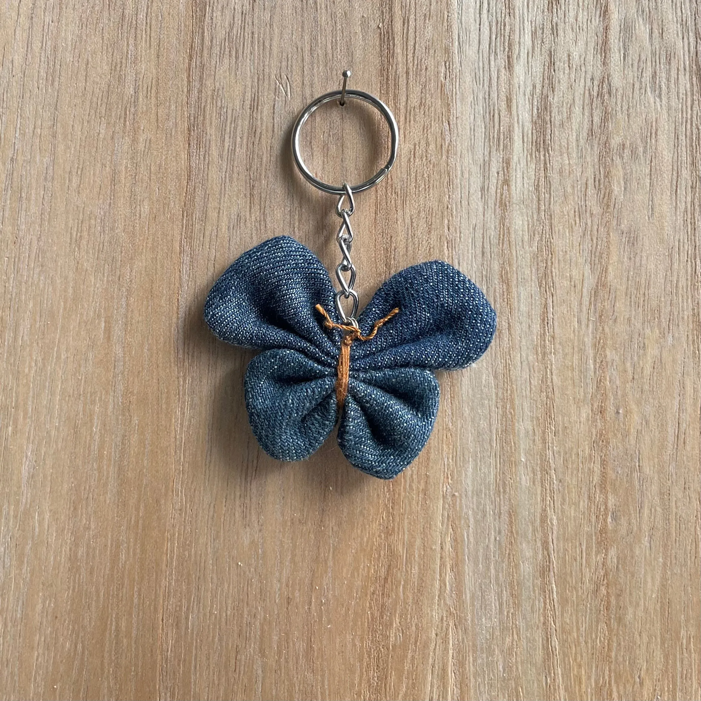 Keyring Denim Butterfly