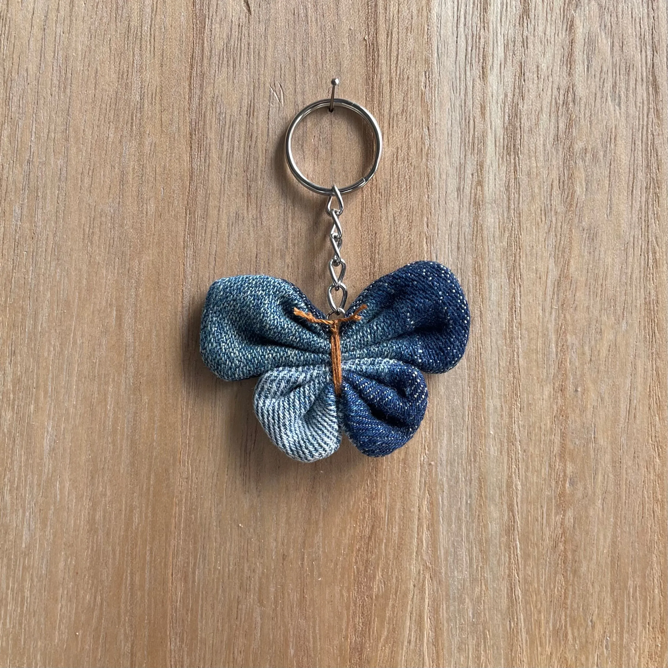 Keyring Denim Butterfly