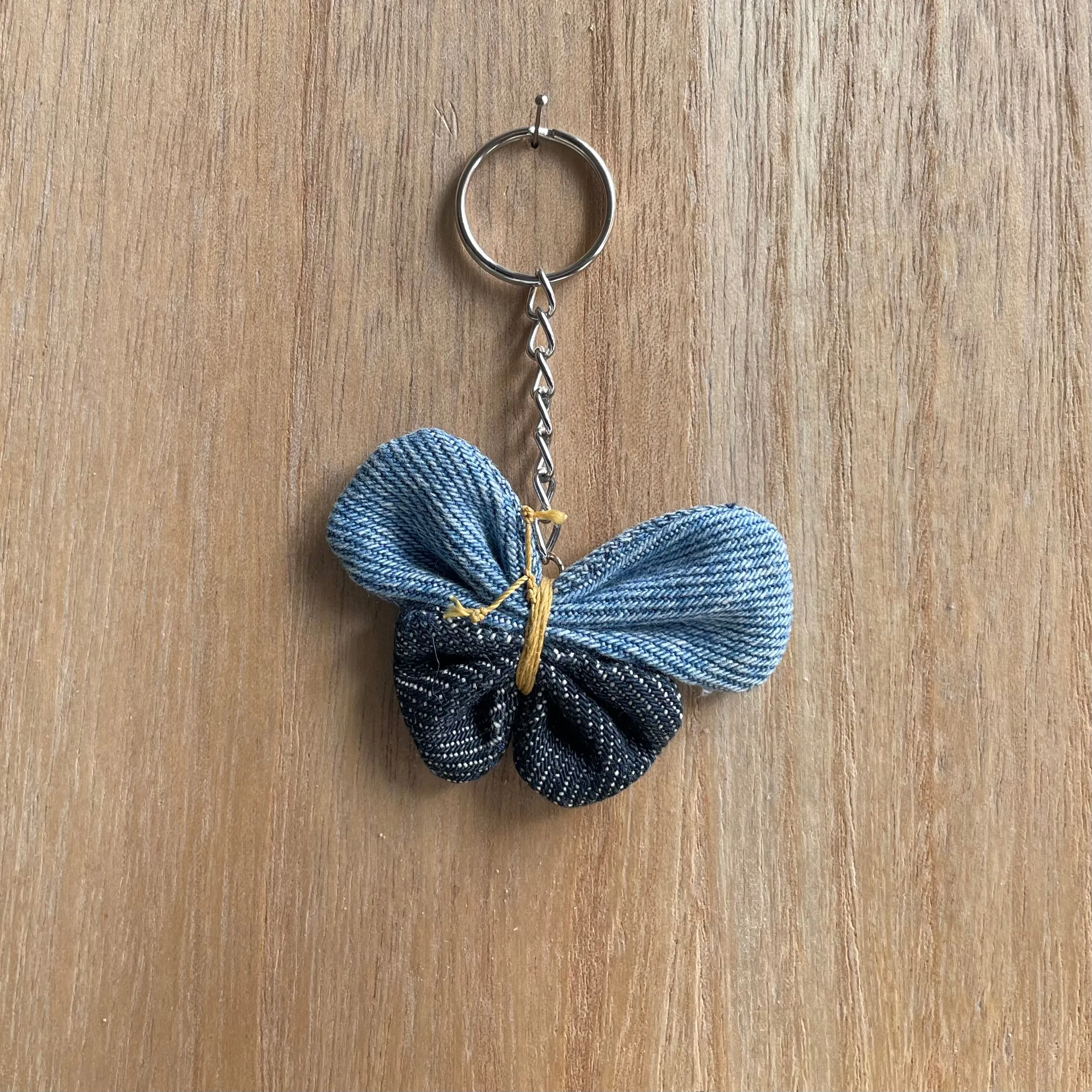 Keyring Denim Butterfly