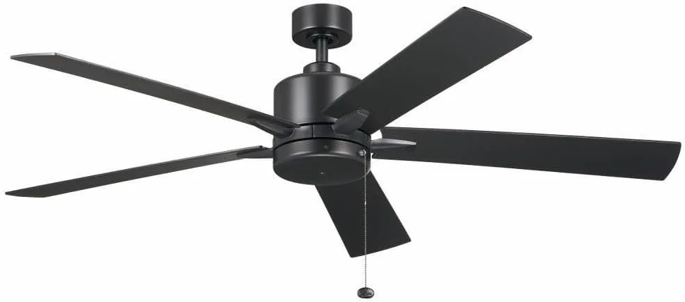 KICHLER 60 Inch Lucian II Fan, Satin Black, Large