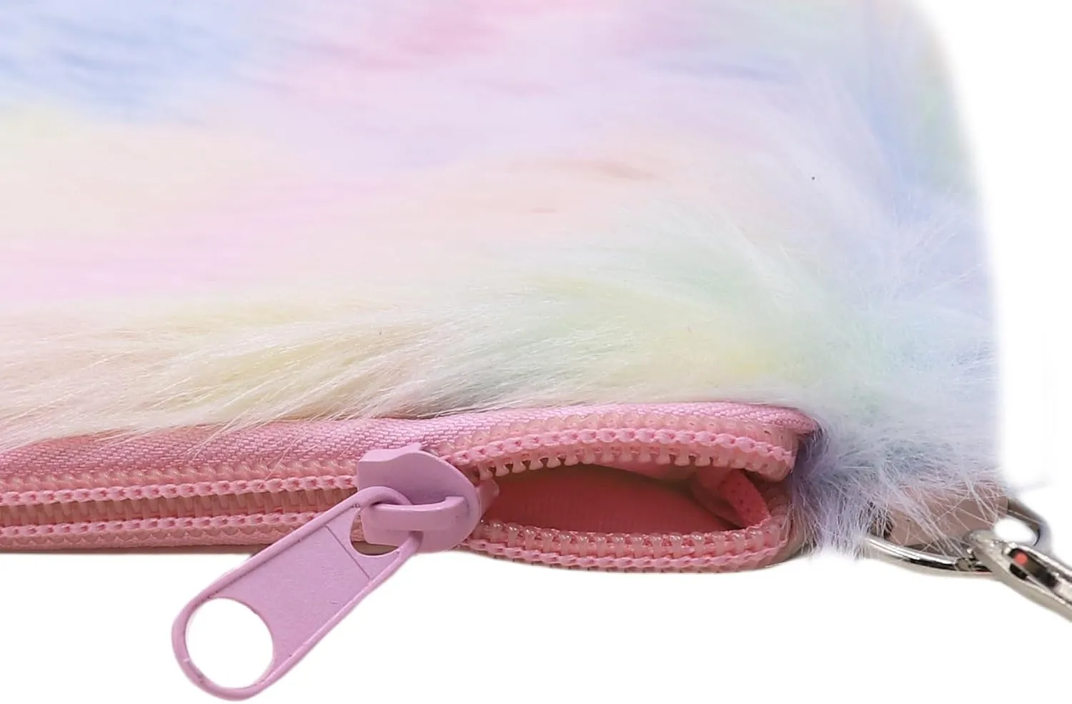 Kids Girls Fluffy Crossbody Purse Fuzzy Bag Plush Tie Dye Rainbow Shoulder Bag Handbag Wallet