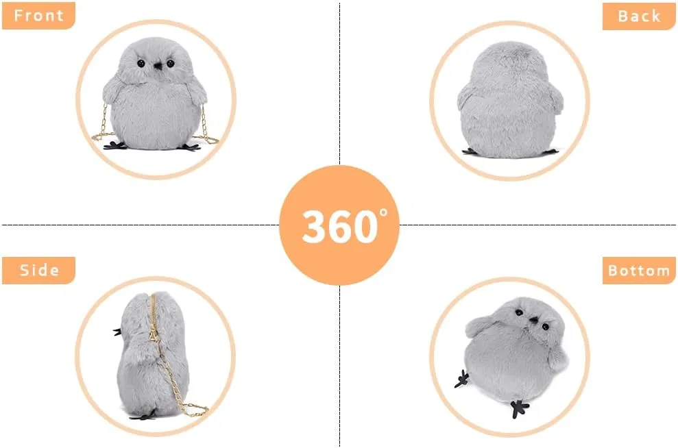 Kids Girls Pluse Cute Crossbody bag,Small Plush Kawaii Animal Handbag Purse for Women