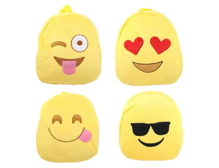 Kids Plush Emoji Backpack