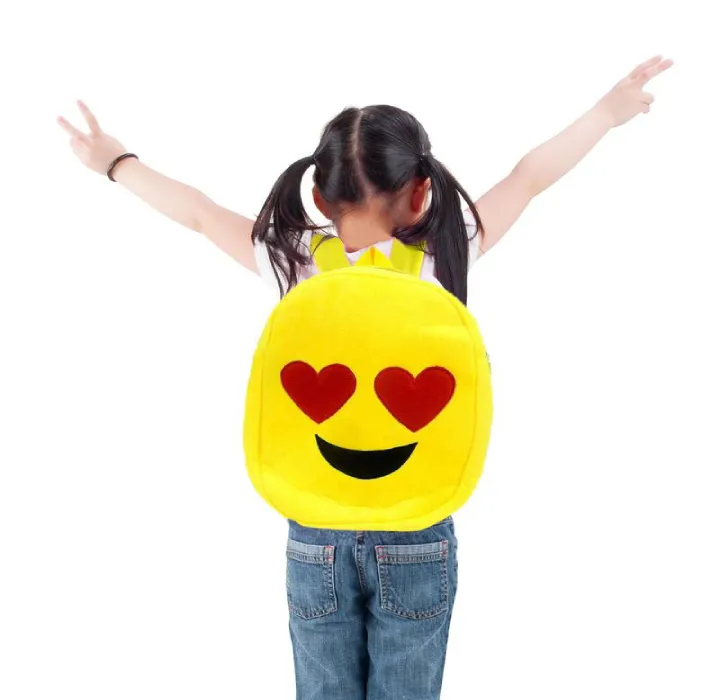 Kids Plush Emoji Backpack