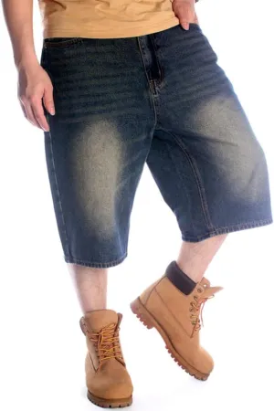 Kinghua Baggy Jean Shorts for Men Casual Loose Fit Hip Hop Denim Shorts