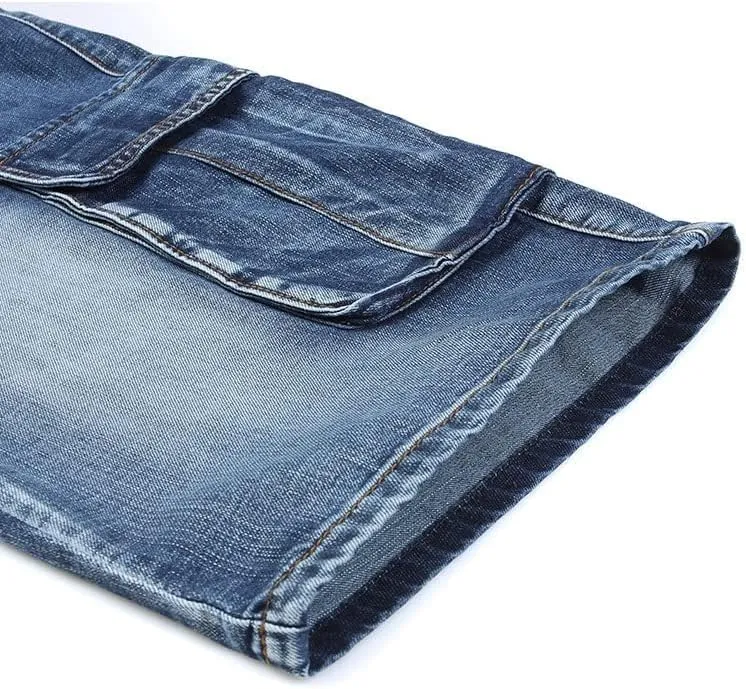 Kinghua Baggy Jean Shorts for Men Casual Loose Fit Hip Hop Denim Shorts