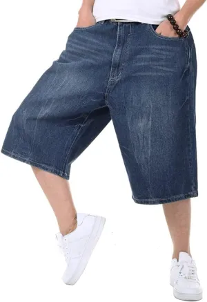 Kinghua Baggy Jean Shorts for Men Casual Loose Fit Hip Hop Skateboard Denim Shorts
