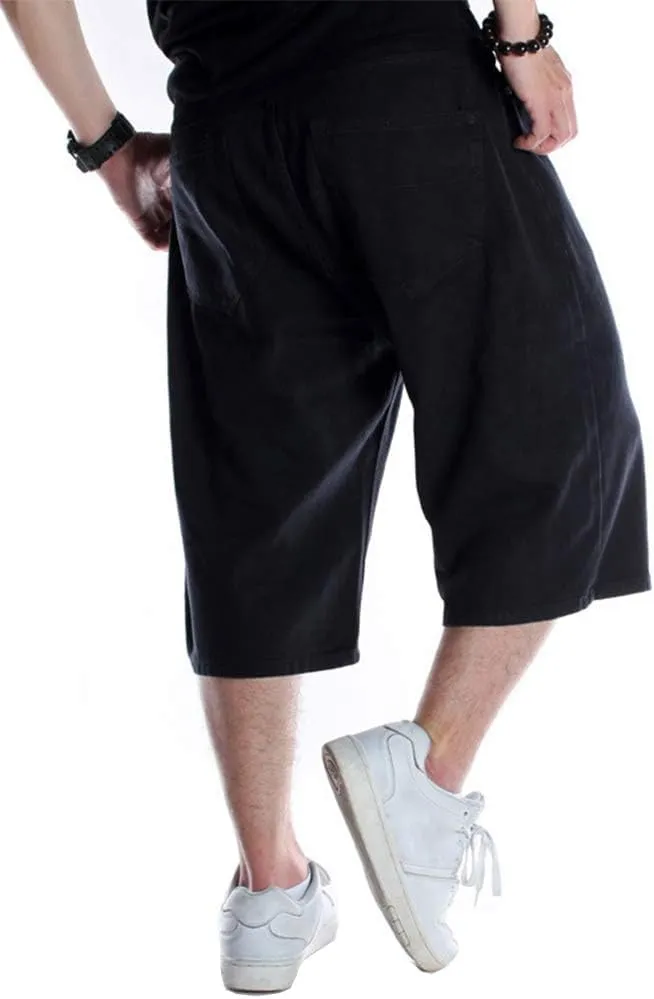 Kinghua Baggy Jean Shorts for Men Casual Loose Fit Hip Hop Skateboard Denim Shorts