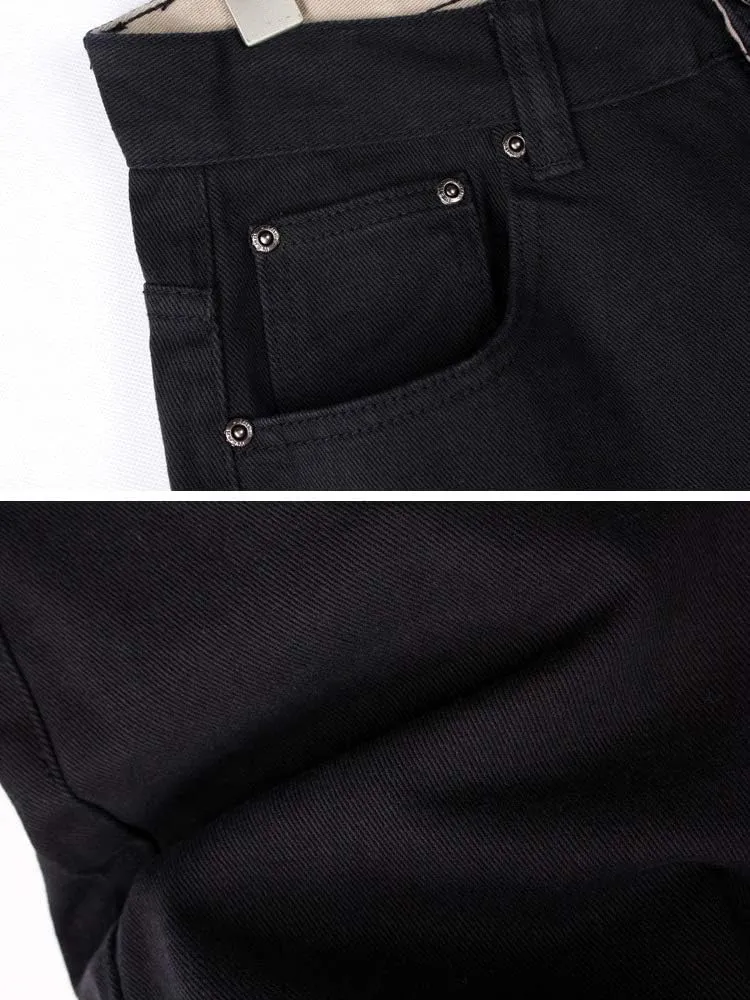 Kinghua Baggy Jean Shorts for Men Casual Loose Fit Hip Hop Skateboard Denim Shorts