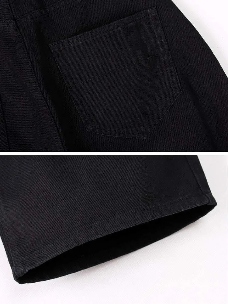 Kinghua Baggy Jean Shorts for Men Casual Loose Fit Hip Hop Skateboard Denim Shorts