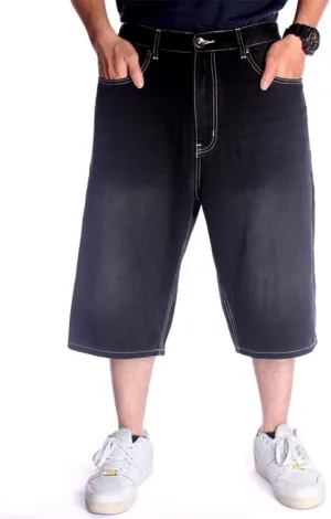 Kinghua Baggy Jean Shorts for Men Casual Loose Fit Hip Hop Skateboard Denim Shorts