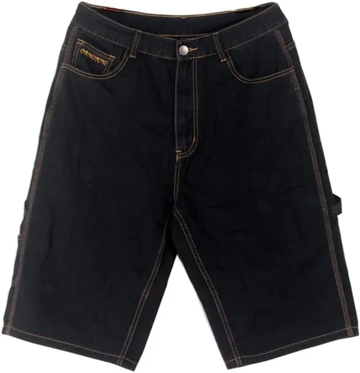 Kinghua Baggy Jean Shorts for Men Casual Loose Fit Hip Hop Skateboard Denim Shorts