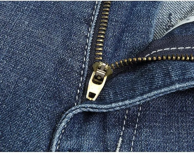 Kinghua Baggy Jean Shorts for Men Casual Loose Fit Hip Hop Skateboard Denim Shorts