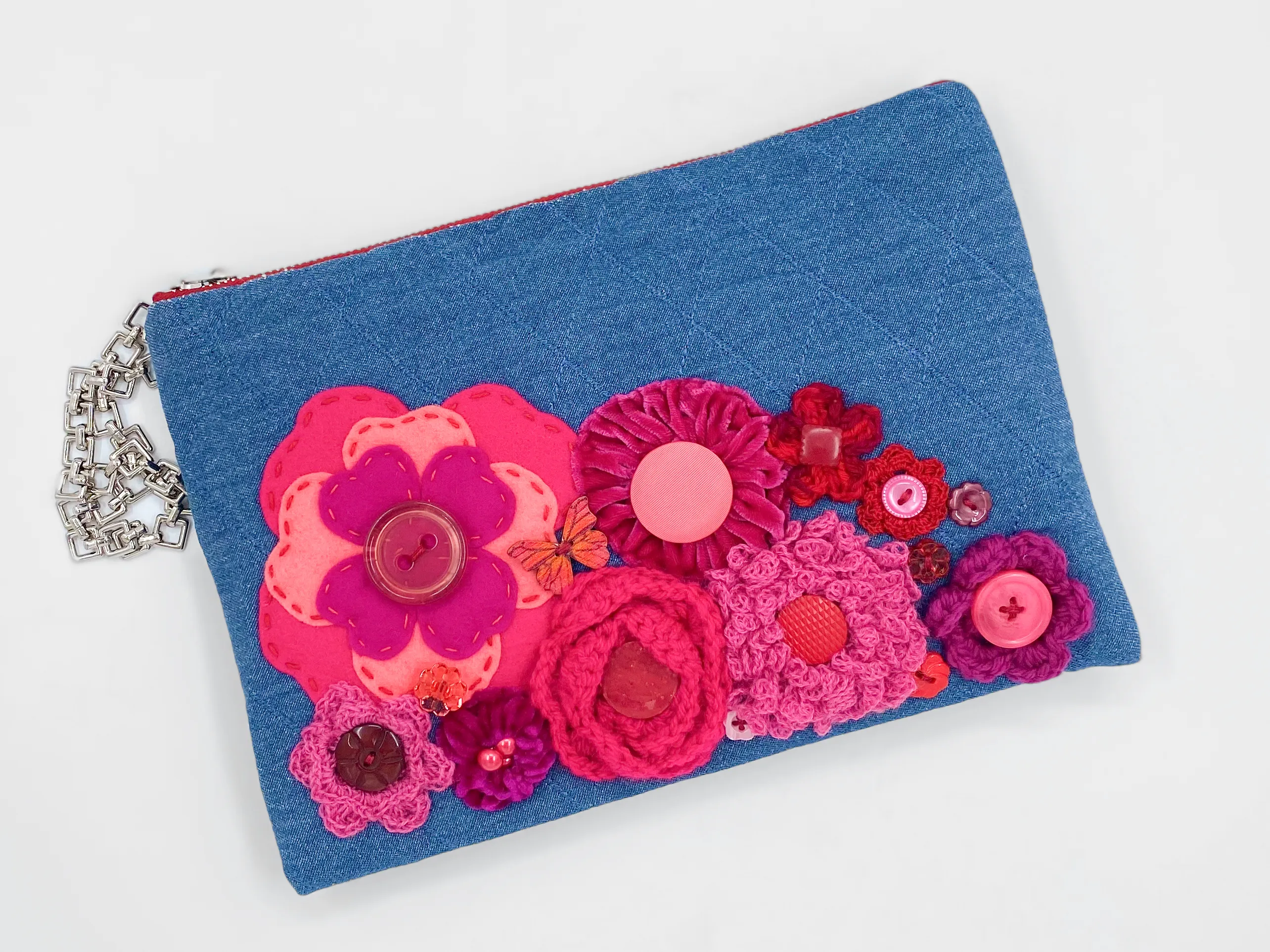 Kitty Denim Clutch Bag