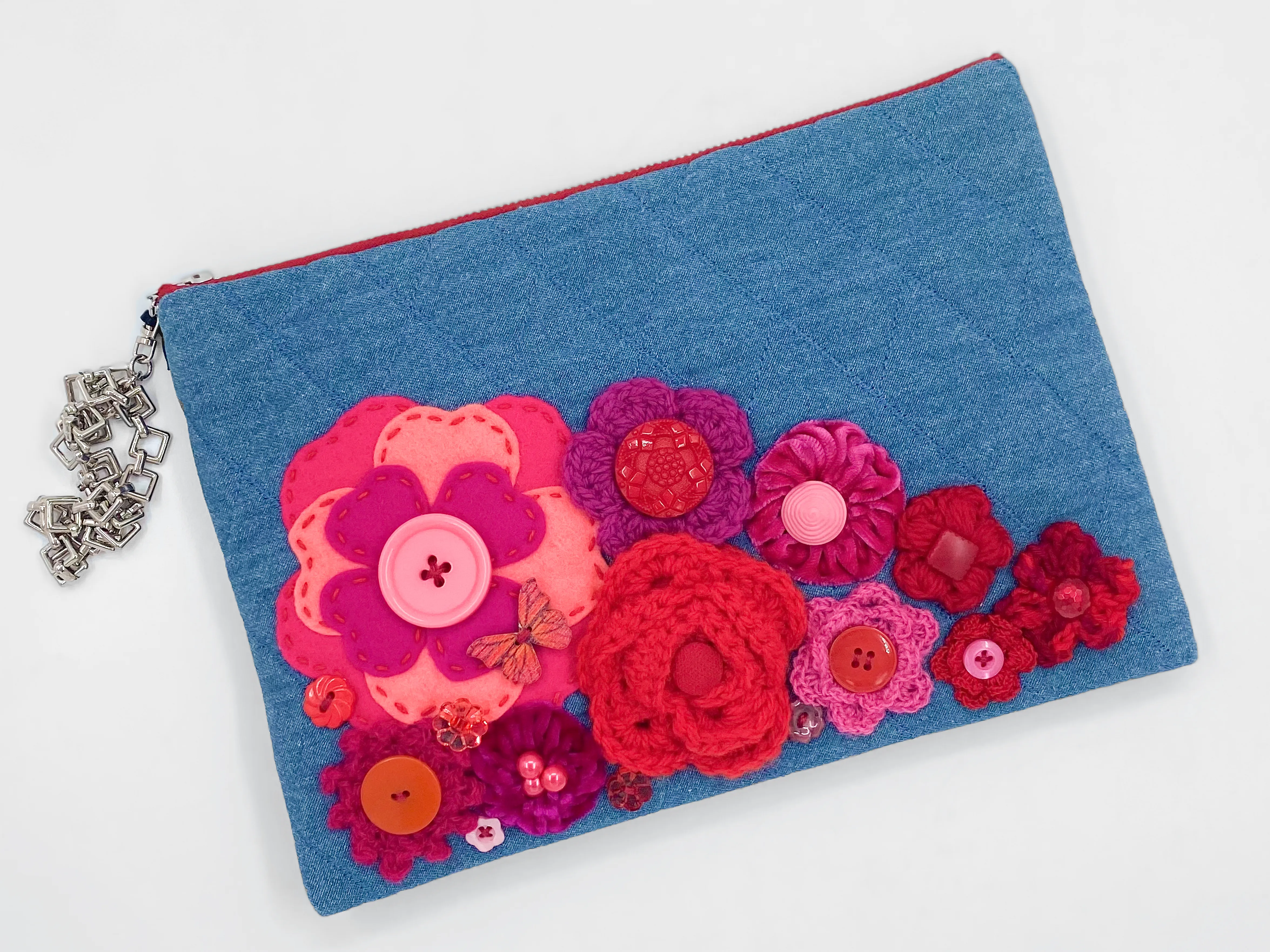 Kitty Denim Clutch Bag