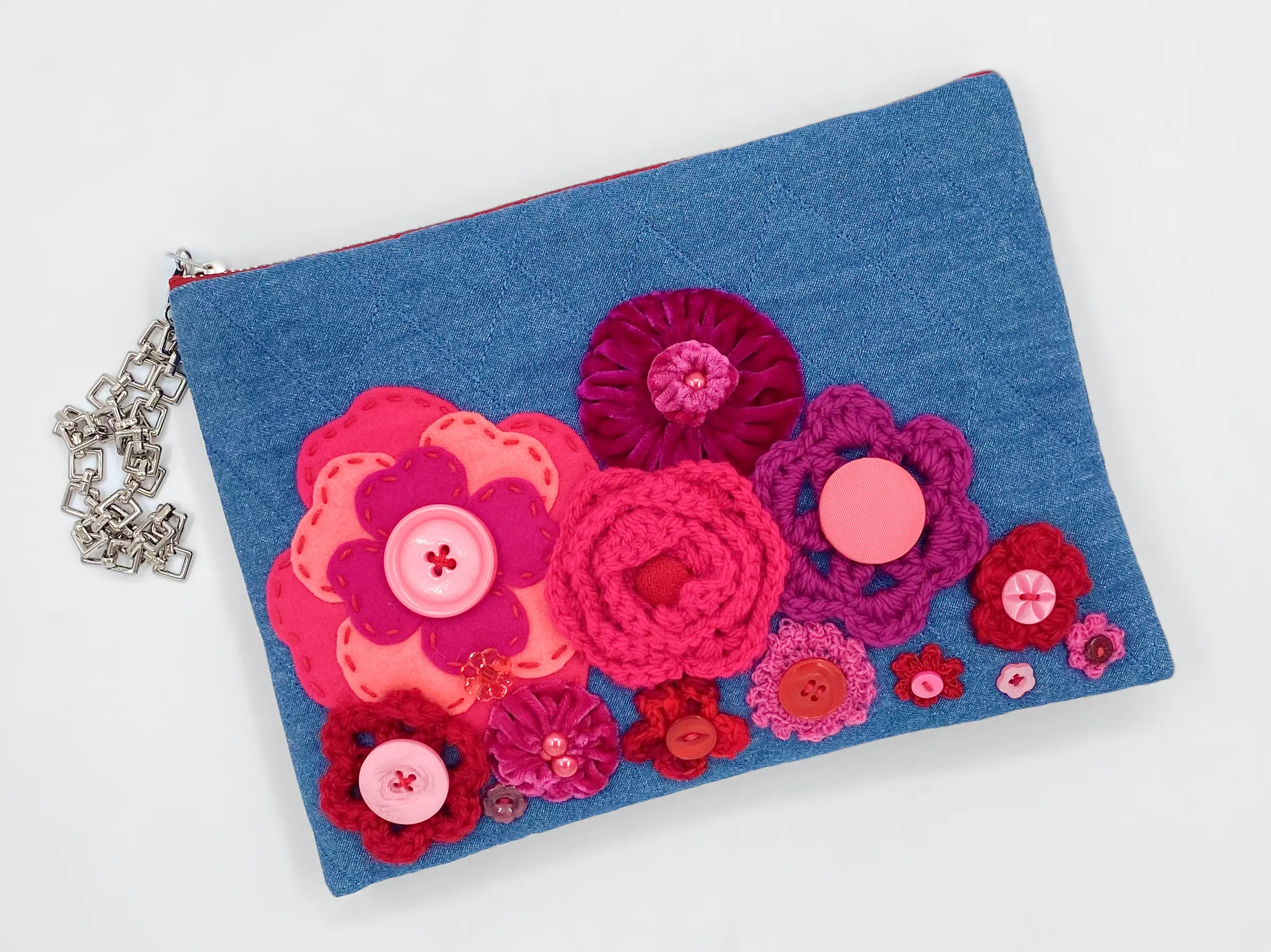 Kitty Denim Clutch Bag