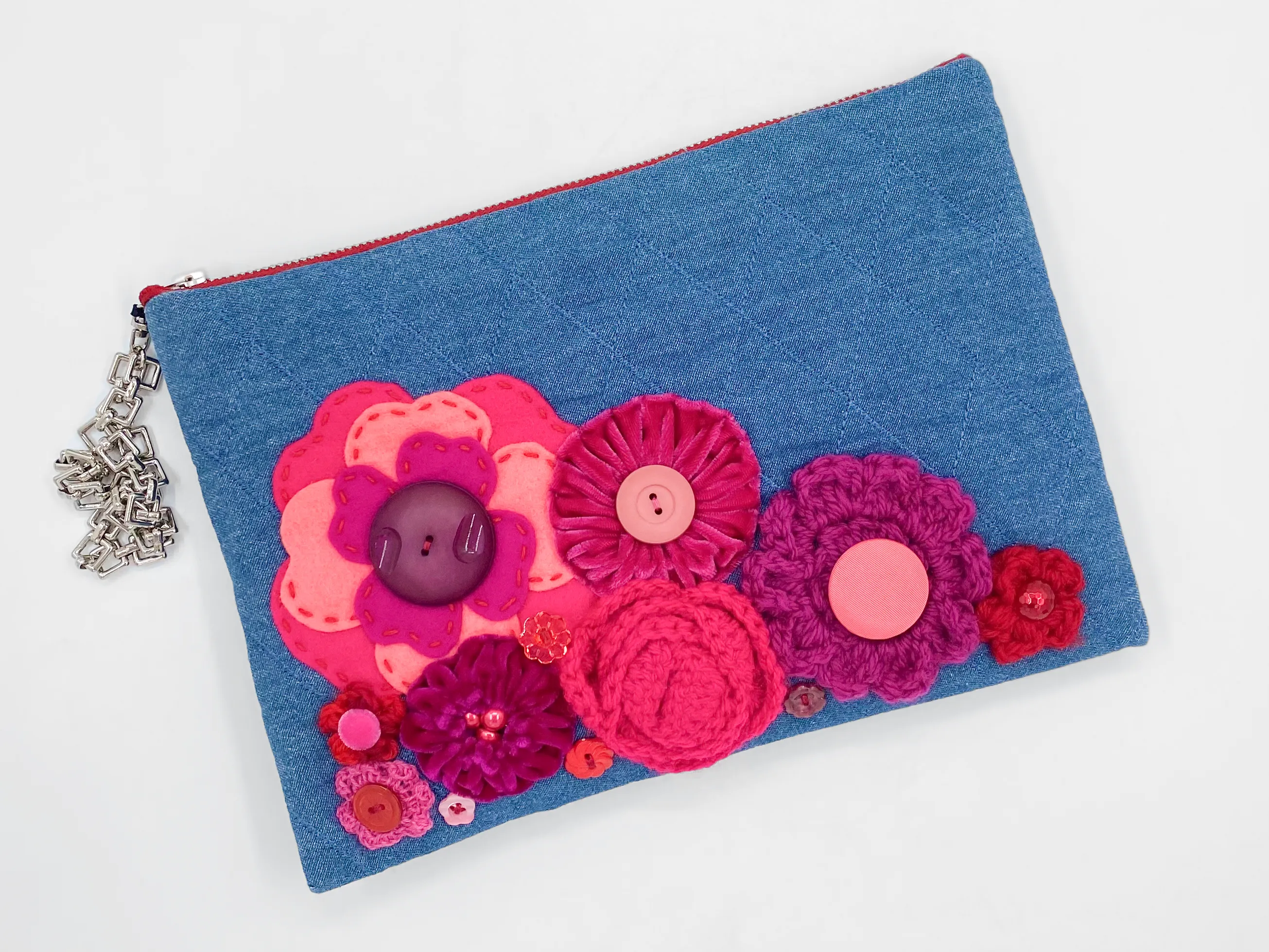 Kitty Denim Clutch Bag