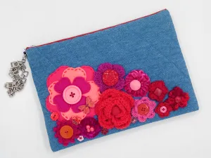 Kitty Denim Clutch Bag