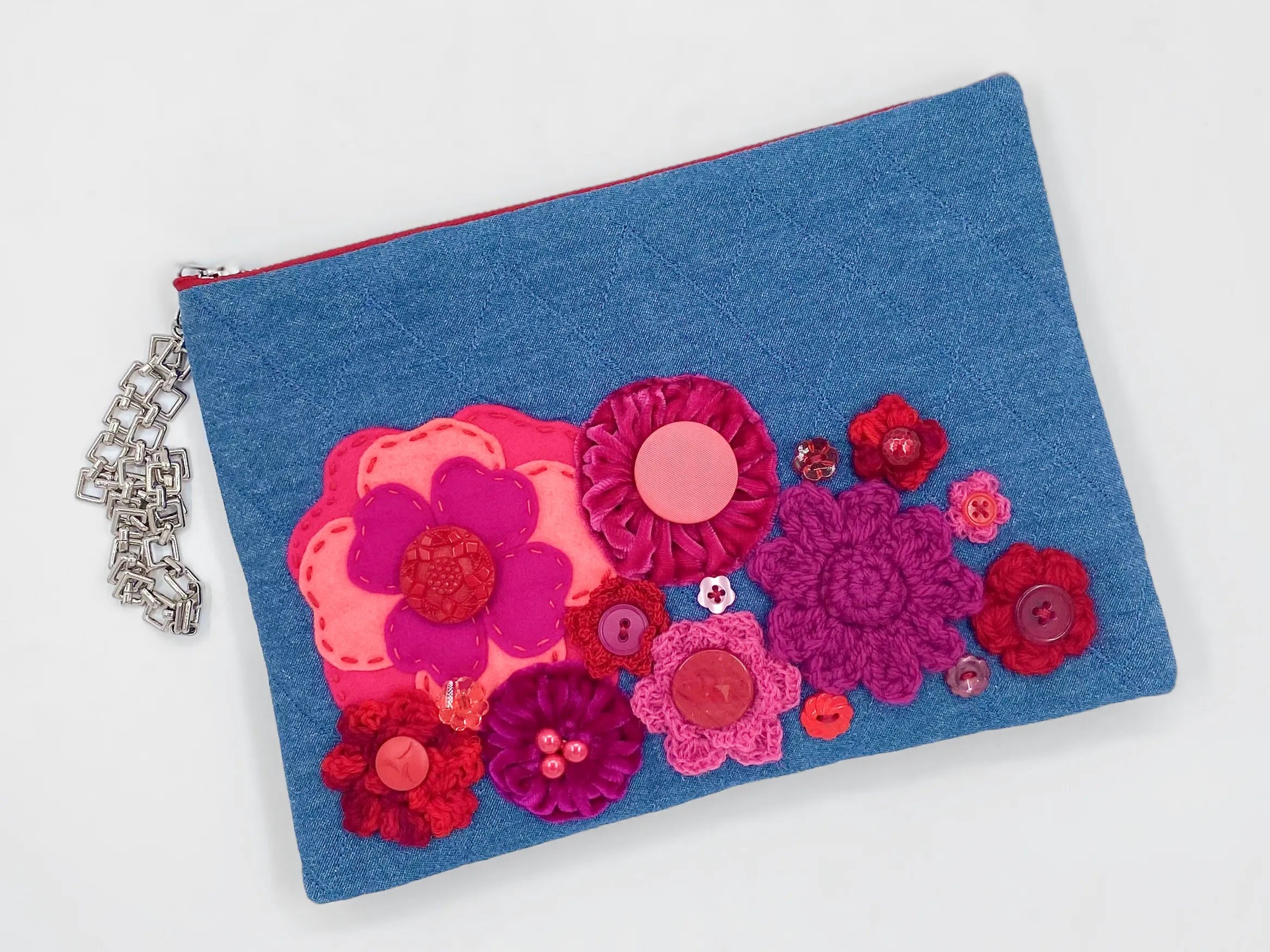 Kitty Denim Clutch Bag