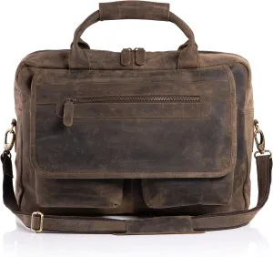 KomalC 16 Inch Leather briefcase Laptop Messenger Bags for Men and Women Best Office Satchel Bag