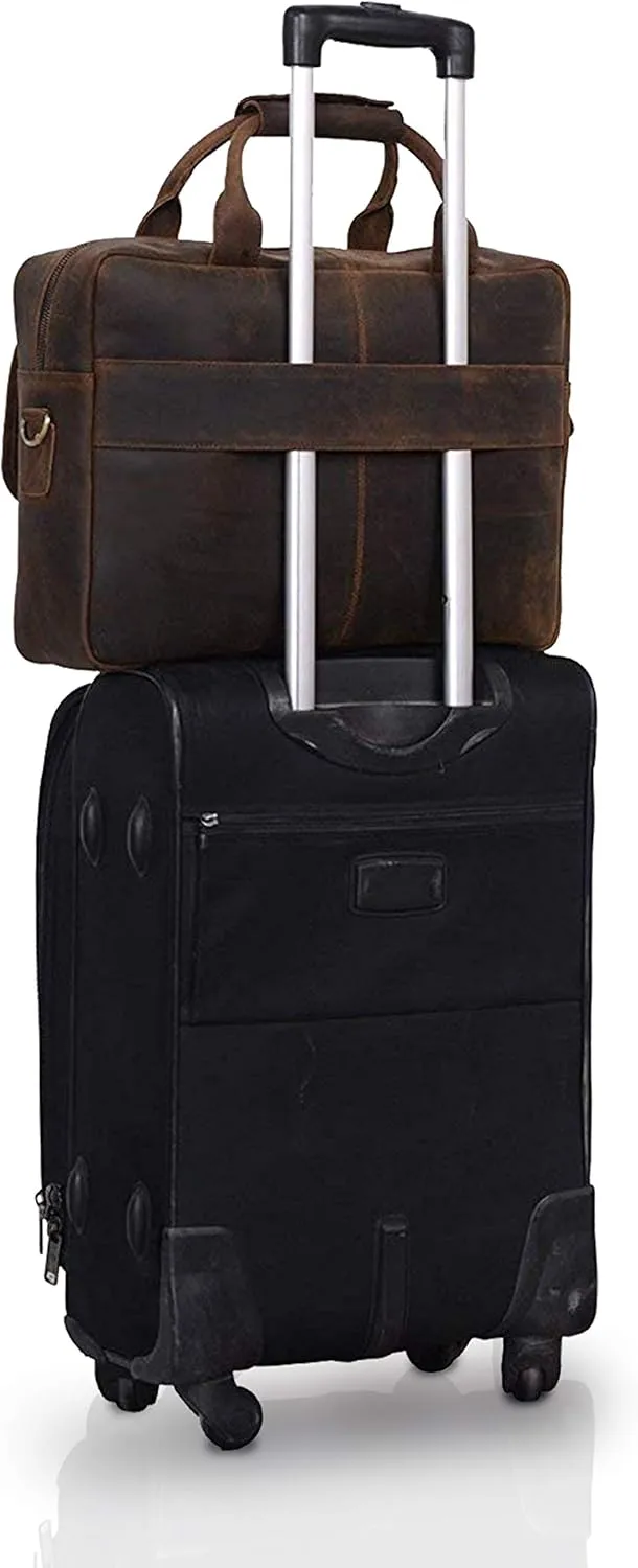 KomalC 16 Inch Leather briefcase Laptop Messenger Bags for Men and Women Best Office Satchel Bag