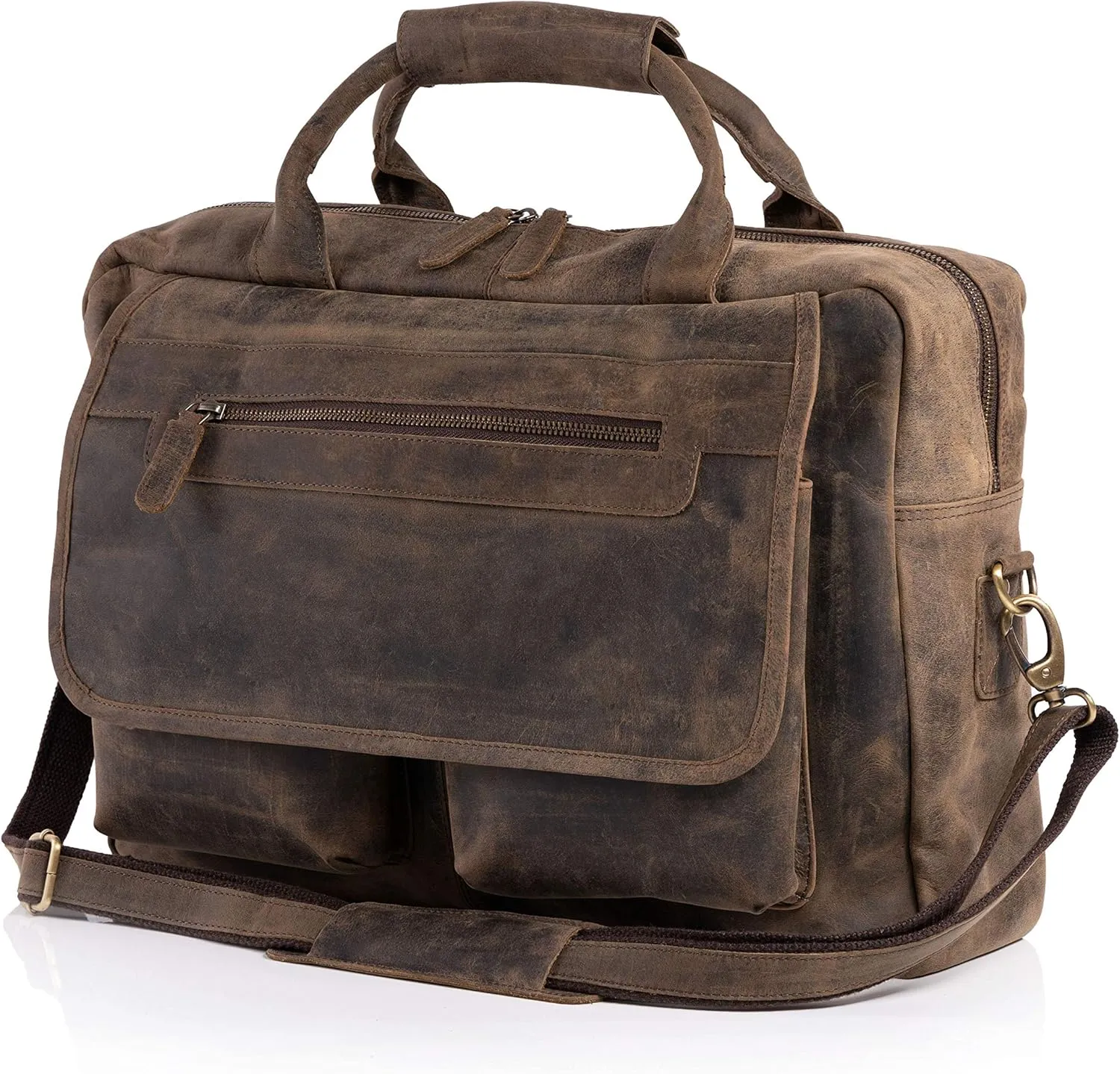 KomalC 16 Inch Leather briefcase Laptop Messenger Bags for Men and Women Best Office Satchel Bag
