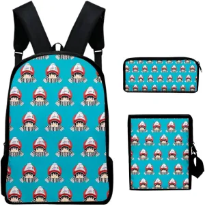Kotaro Lives Alone Backpack Three-piece Sets Casual Oxford Cloth Travel Bag Stylish Shoulder Bags (WP07734X08,One size)