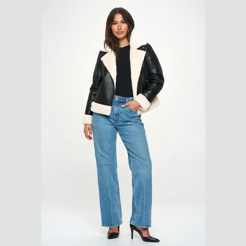 Krista Vegan Leather Winter Jacket