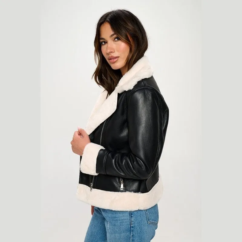 Krista Vegan Leather Winter Jacket