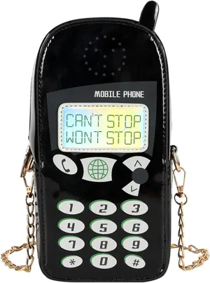 KUANG! Women Cute Digital Mobile Phone Shaped Shoulder Bag Funny Crossbody Bag Pu Messenger Chain Purse for Girls