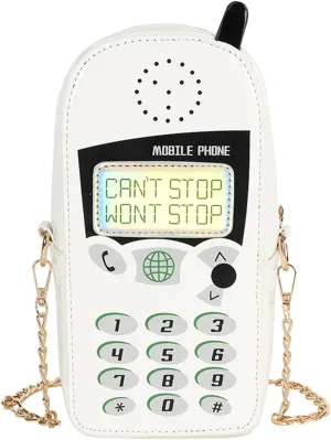 KUANG! Women Cute Digital Mobile Phone Shaped Shoulder Bag Funny Crossbody Bag Pu Messenger Chain Purse for Girls