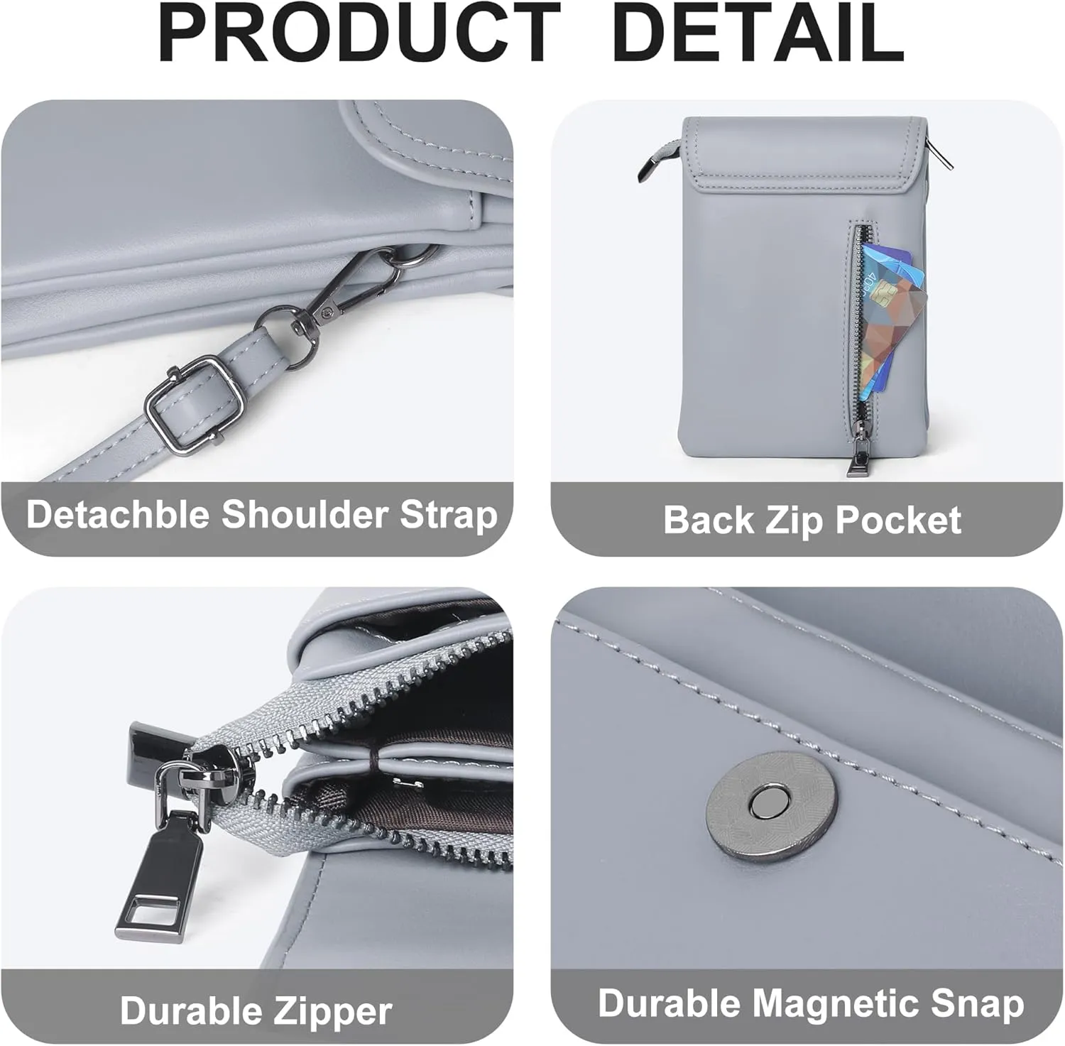 KUKOO Small Crossbody Bags for Women Cell Phone Purse Wallet Bag PU Leather with Shoulder Strap